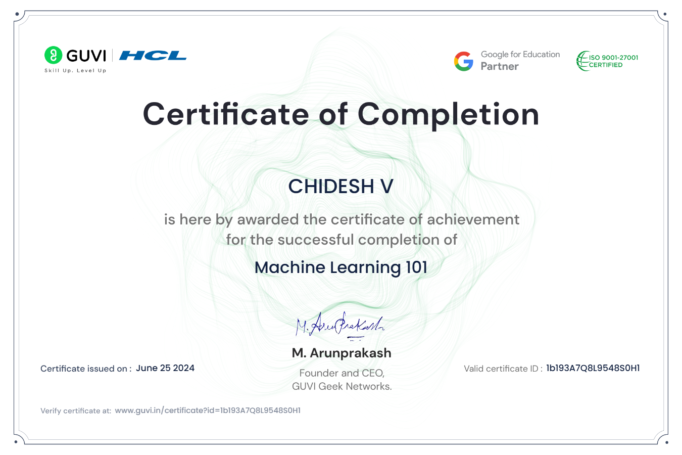 HCL GUVI Certification